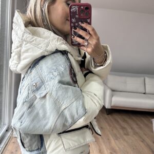 TAŞ TASARIM JEAN DETAYLI AKSESUARLI MONT - Görsel 4