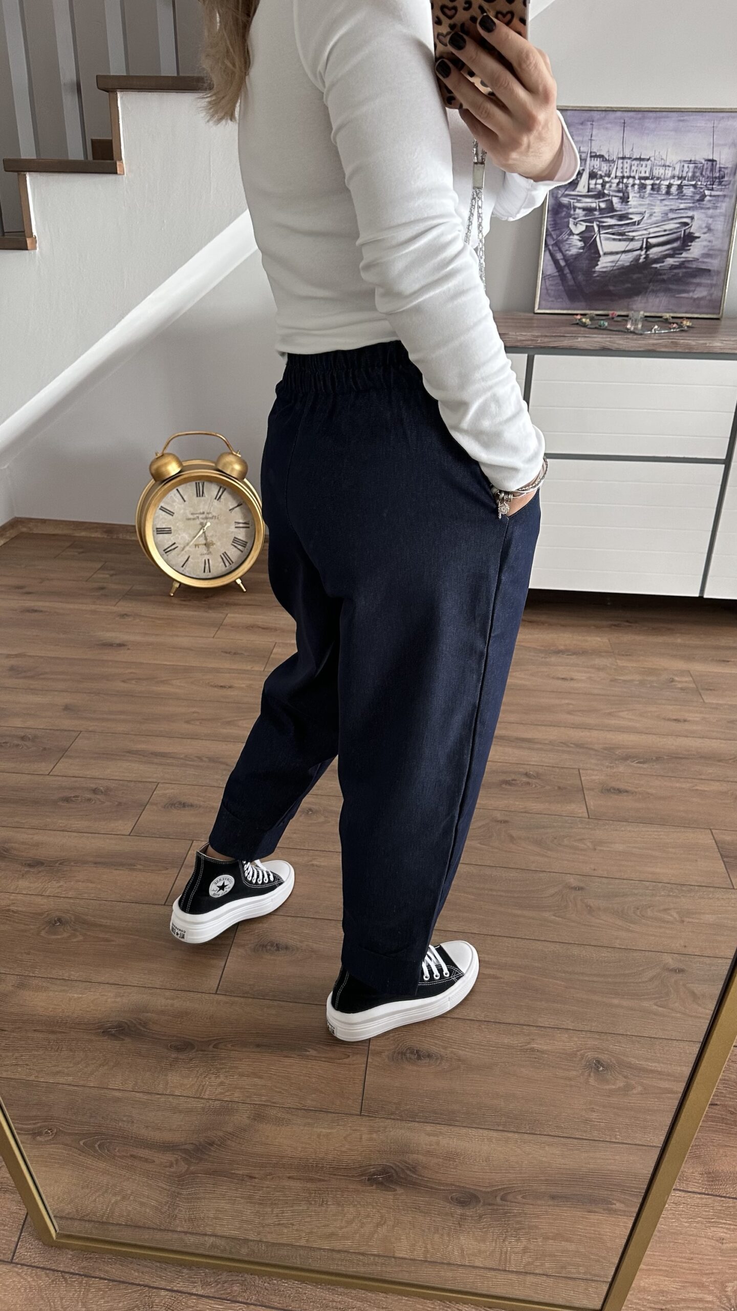 KOT BEL LASTİKLİ ŞALVAR KESİM PANTOLON - Görsel 2