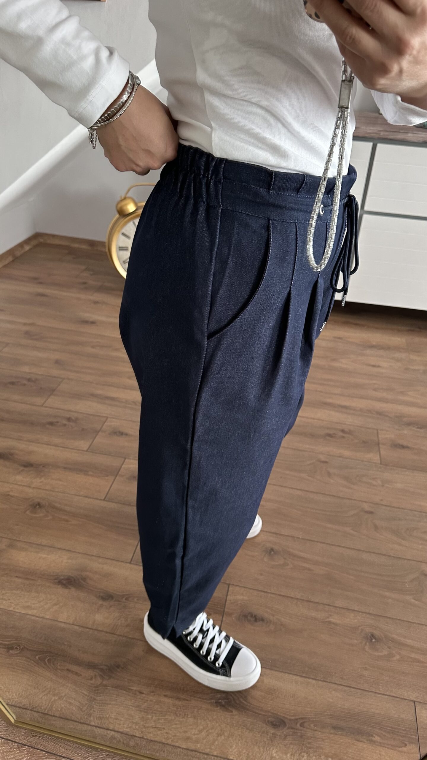 KOT BEL LASTİKLİ ŞALVAR KESİM PANTOLON