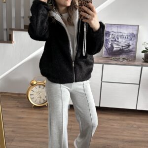 SİYAH KÜRK KAPŞON SWEAT