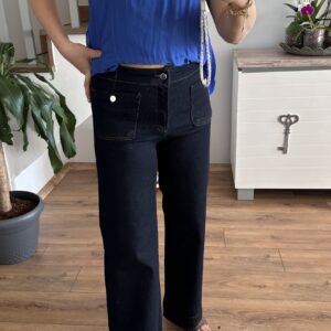 LACİVERT ÖN CEPLİ BOL PAÇA JEAN - Görsel 4
