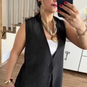 SİYAH YELEK PANTOLON TAKIM - Görsel 4