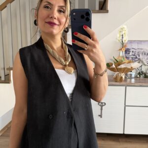 SİYAH YELEK PANTOLON TAKIM - Görsel 3