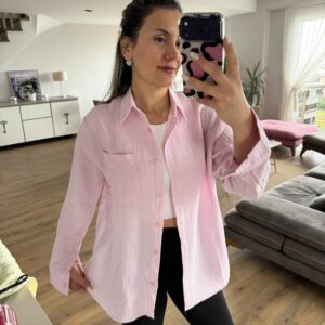 PEMBE MÜSLİN GÖMLEK - Görsel 4