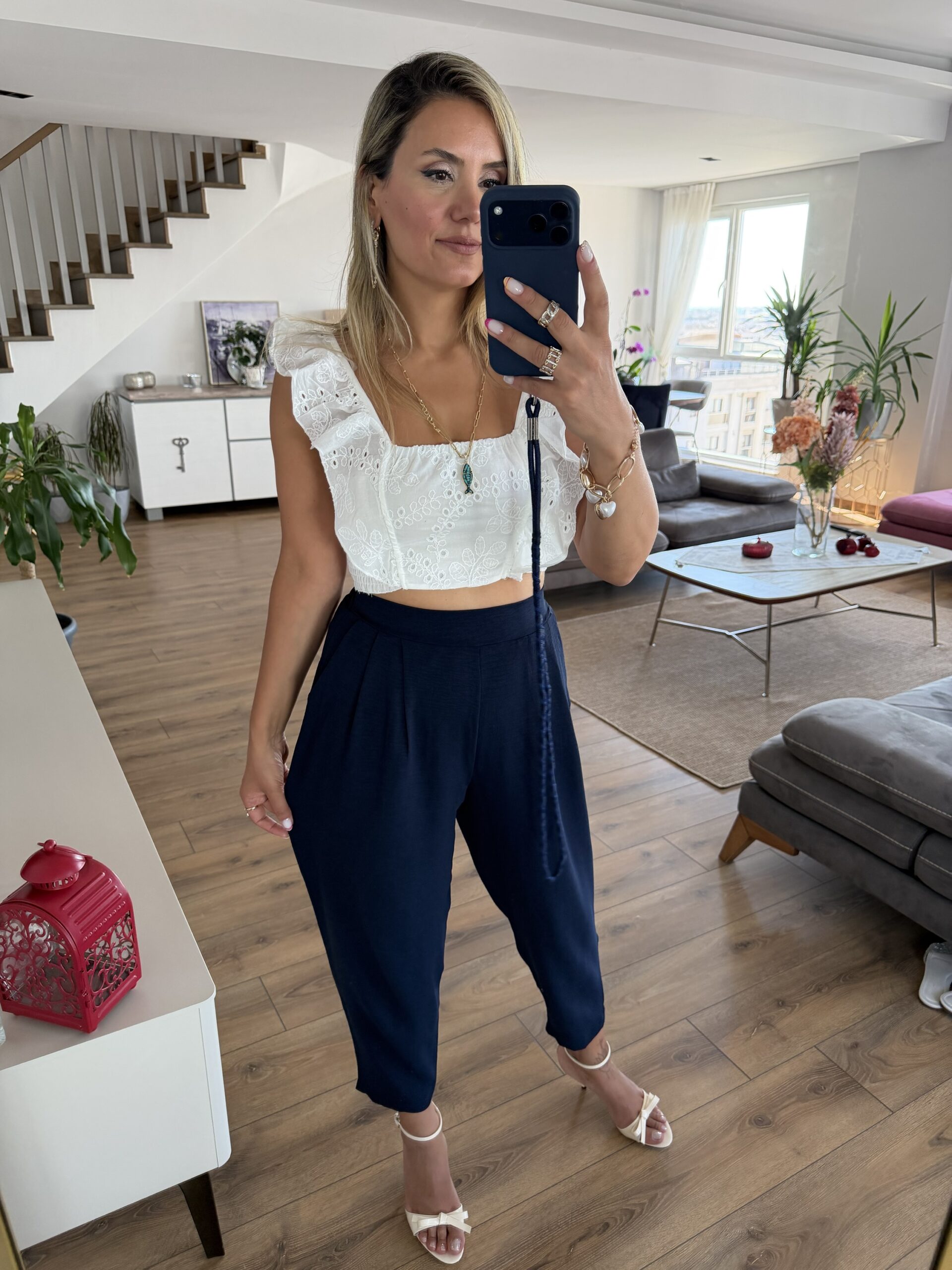 LACİVERT ŞALVAR PANTOLON ST - Görsel 8