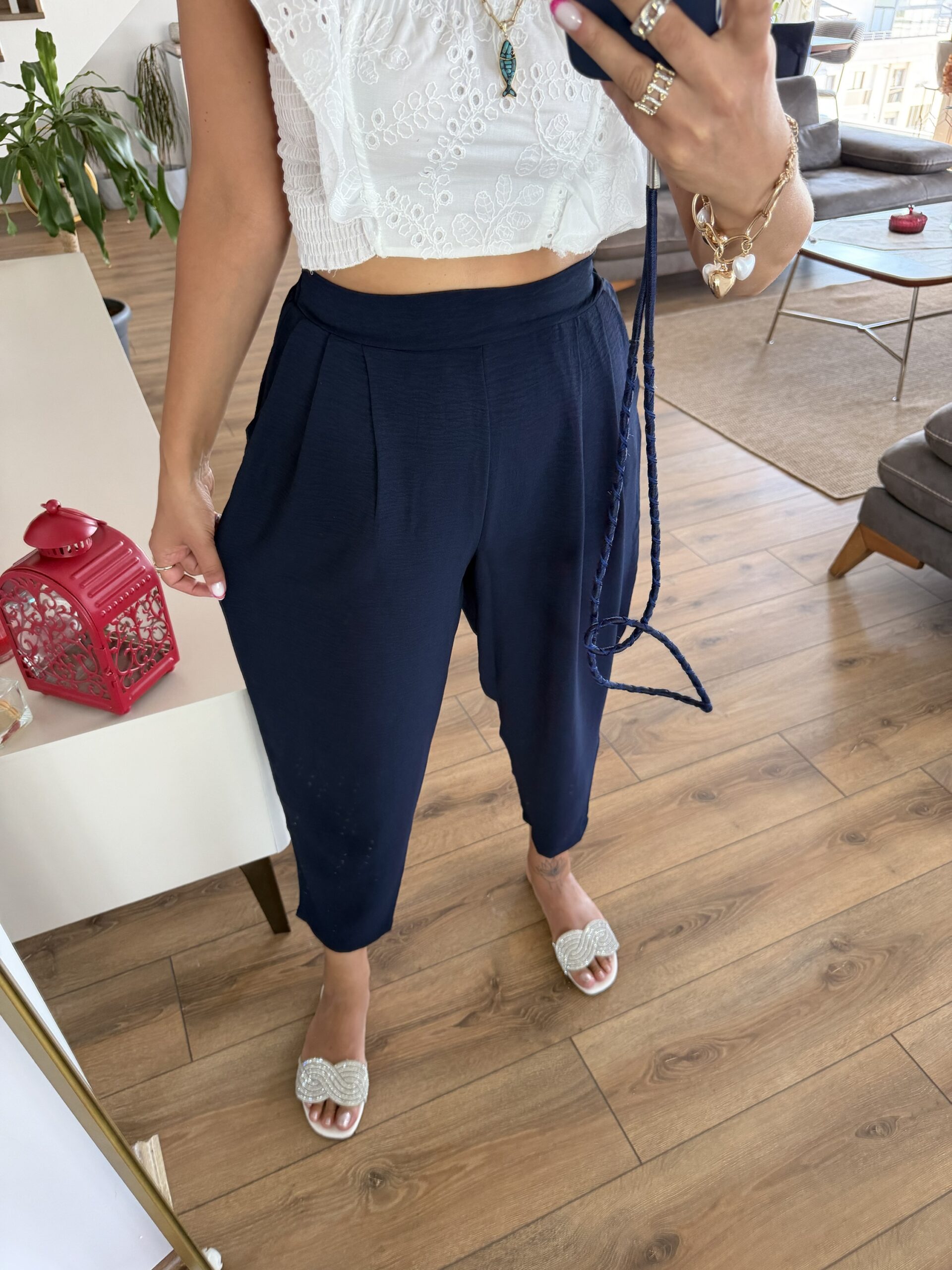 LACİVERT ŞALVAR PANTOLON ST - Görsel 2
