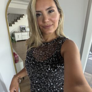 SİYAH PULLU İKİLİ BLUZ - Görsel 7
