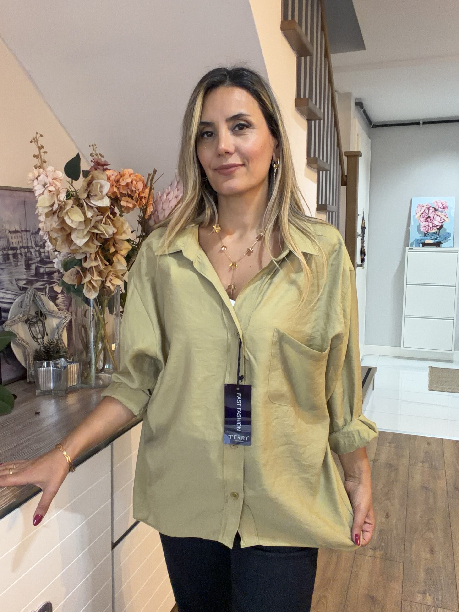 YEŞİL SALAŞ GÖMLEK - Görsel 5