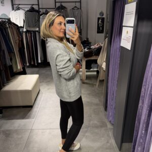 GRİ KALP DESENLİ HIRKA