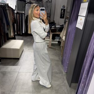 KREM FERMUARLI BEL DETAYLI SWEAT