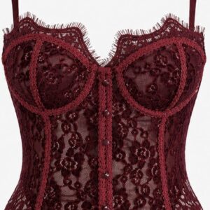 BORDO DANTELLİ KORSE BÜSTİYER - Görsel 6