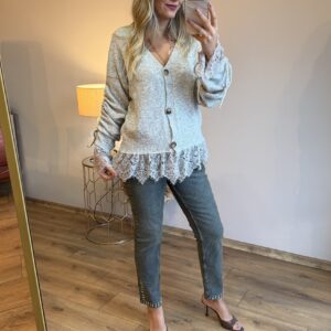 KOYU MAVİ TAŞLI KOT PANTOLON